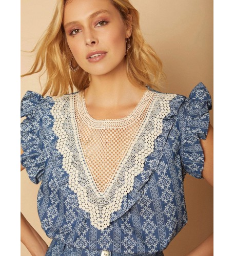 Blusa chambré estampado
