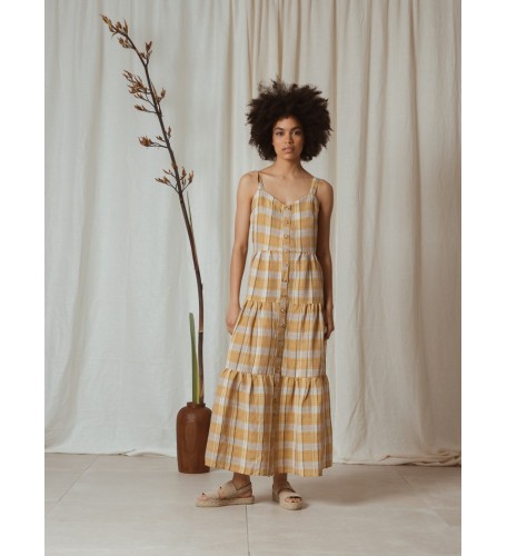 VESTIDO MIDI CUADROS