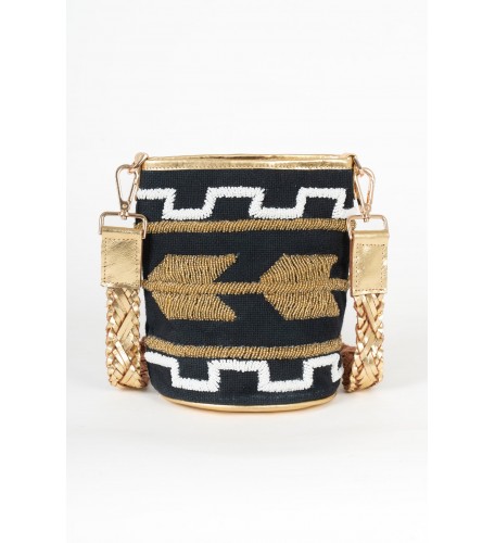 BOLSO AIMARA NEGRO Y DORADO 2