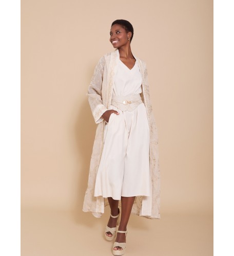 Conjunto de kaftan y vestido bordado