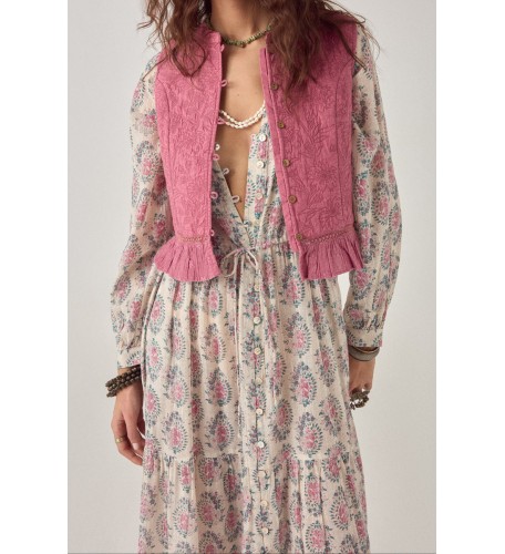 Chaleco Mia Peonia rosa