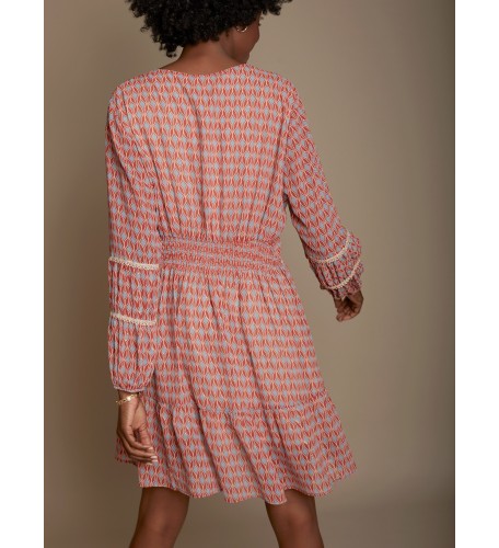 VESTIDO GASA ESTAMPADO GEOMETRICO...