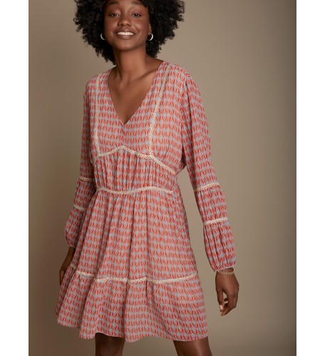 VESTIDO GASA ESTAMPADO...